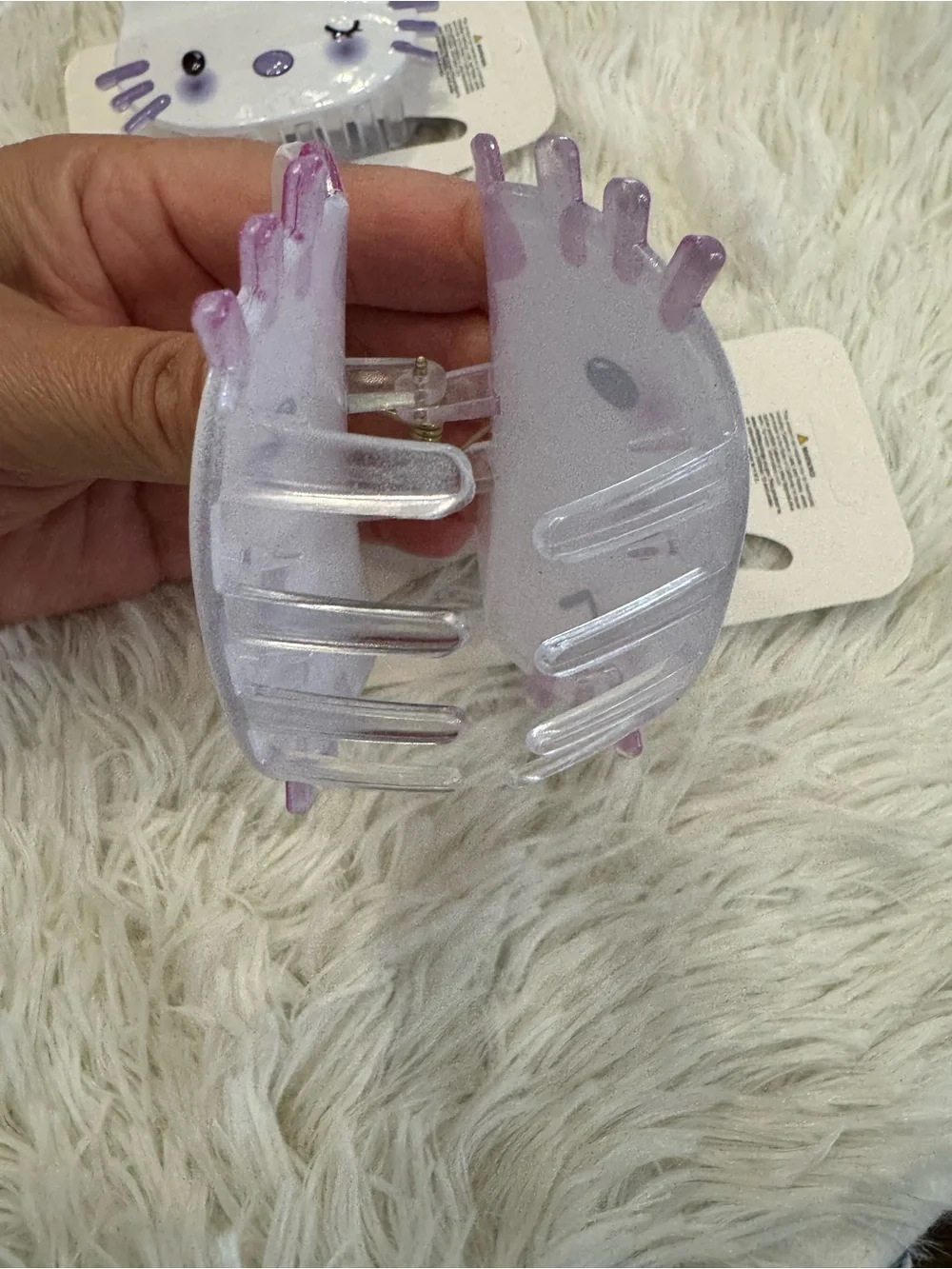 Cute Hello Kitty Hair Clip claw Set of 2 Pink and Purple